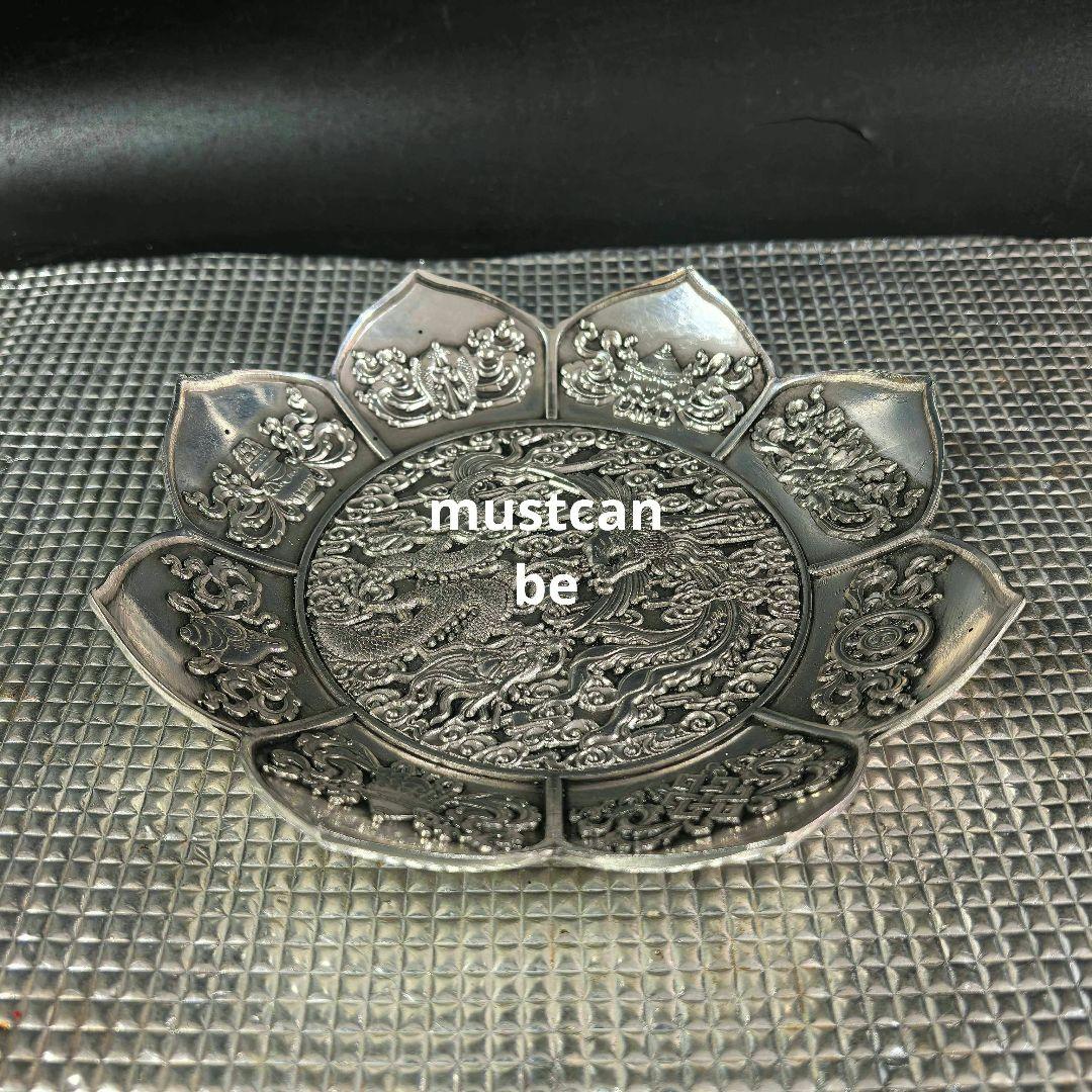銅器 浮彫龍鳳五福盤 仏牒 工芸品 置物