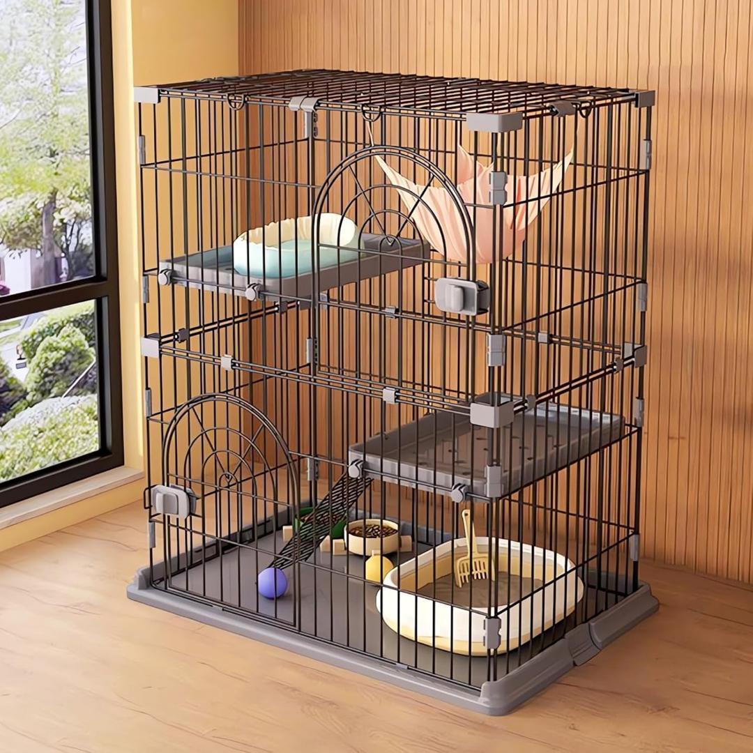 猫ケージ キャット 2段 スリム 幅76*奥行50.5*高さ89cm ペット