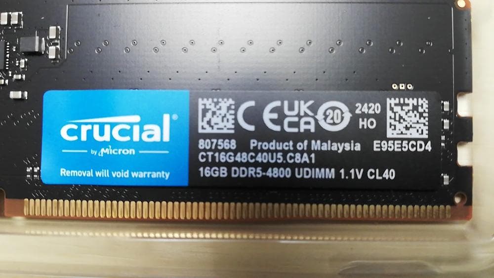 crucial 32GB DDR5メモリーキット（16GBx2）