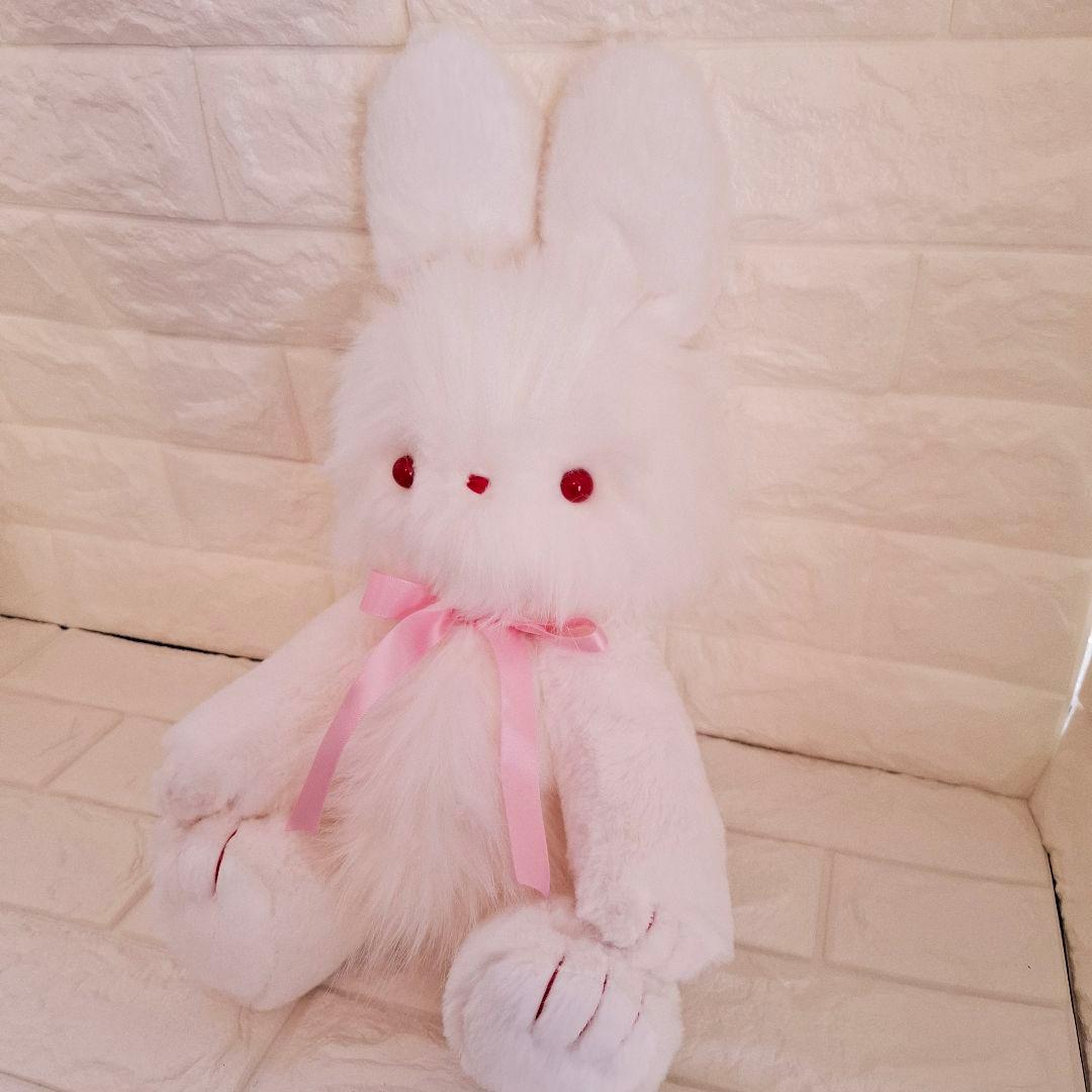 ぬいぐるみ、うさぎ、ハンドメイド、オリジナル、特大、リボン