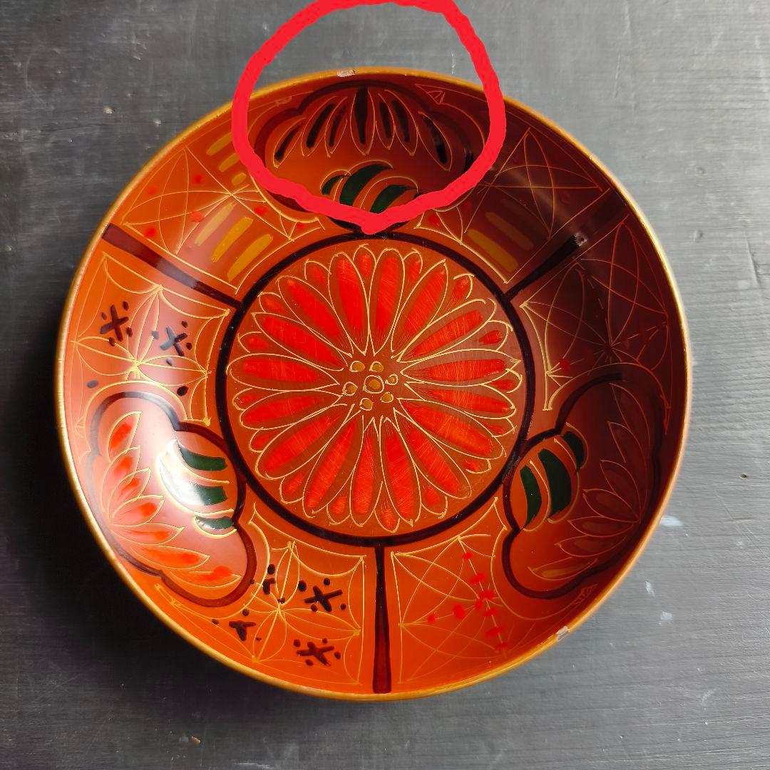【lemon】小皿 漆器 大正時代 骨董 金彩 蒔絵 手描き