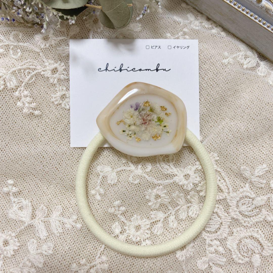 ハンドメイド　レジン　お花　ヘアゴム　ポニーフック　ブローチ　no.171