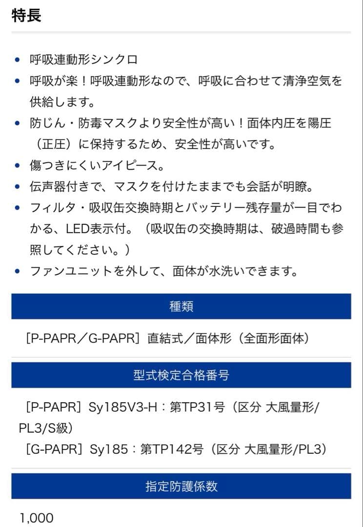 重松製作所 電動ファン付き呼吸用保護具 Sy185-H 4個セット