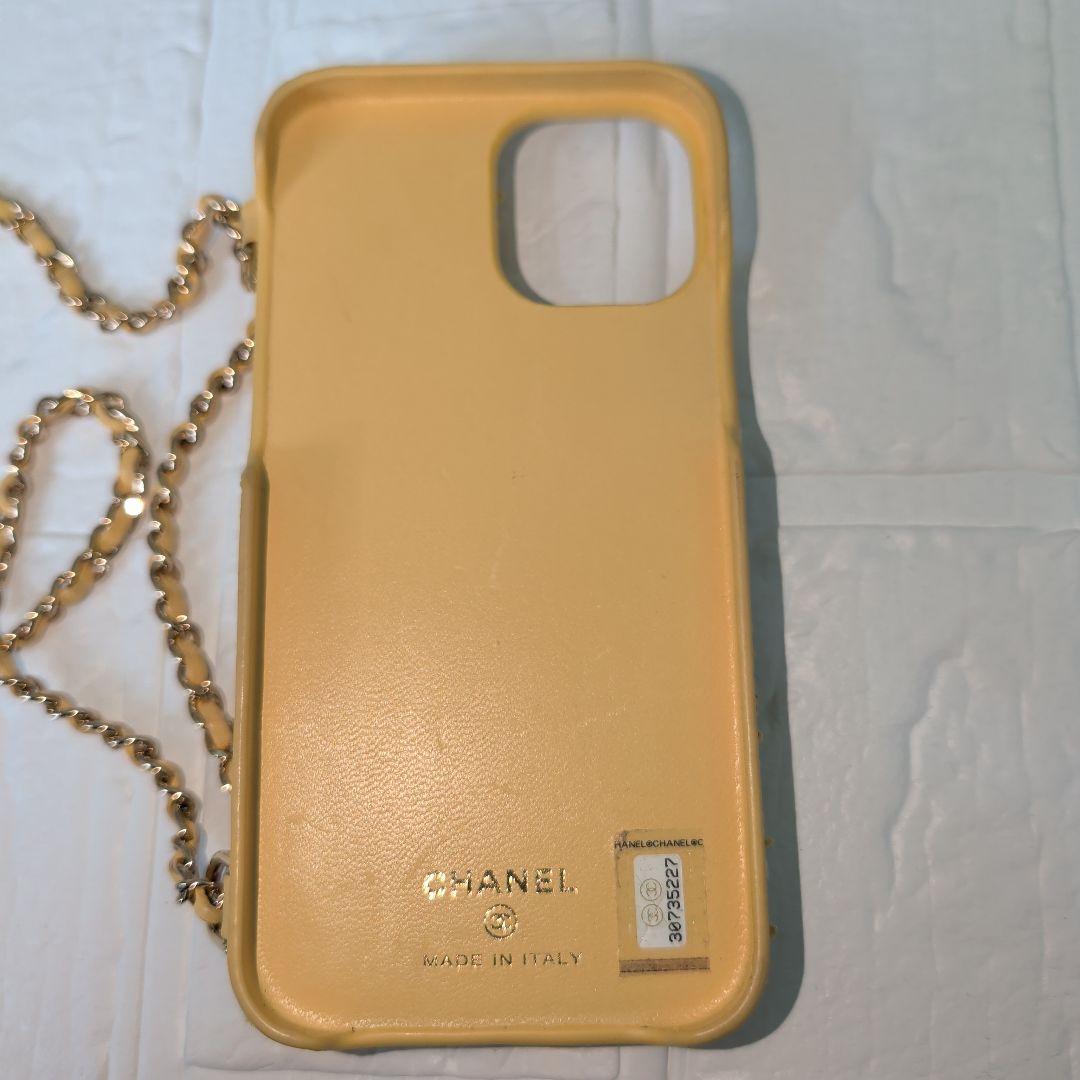 希少　CHANEL ツイード iPhone12 pro ケース イエロー