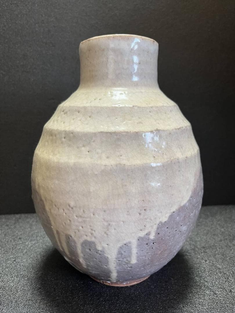 【未使用】　萩焼　原田隆峰　花瓶　花入　花生　共箱