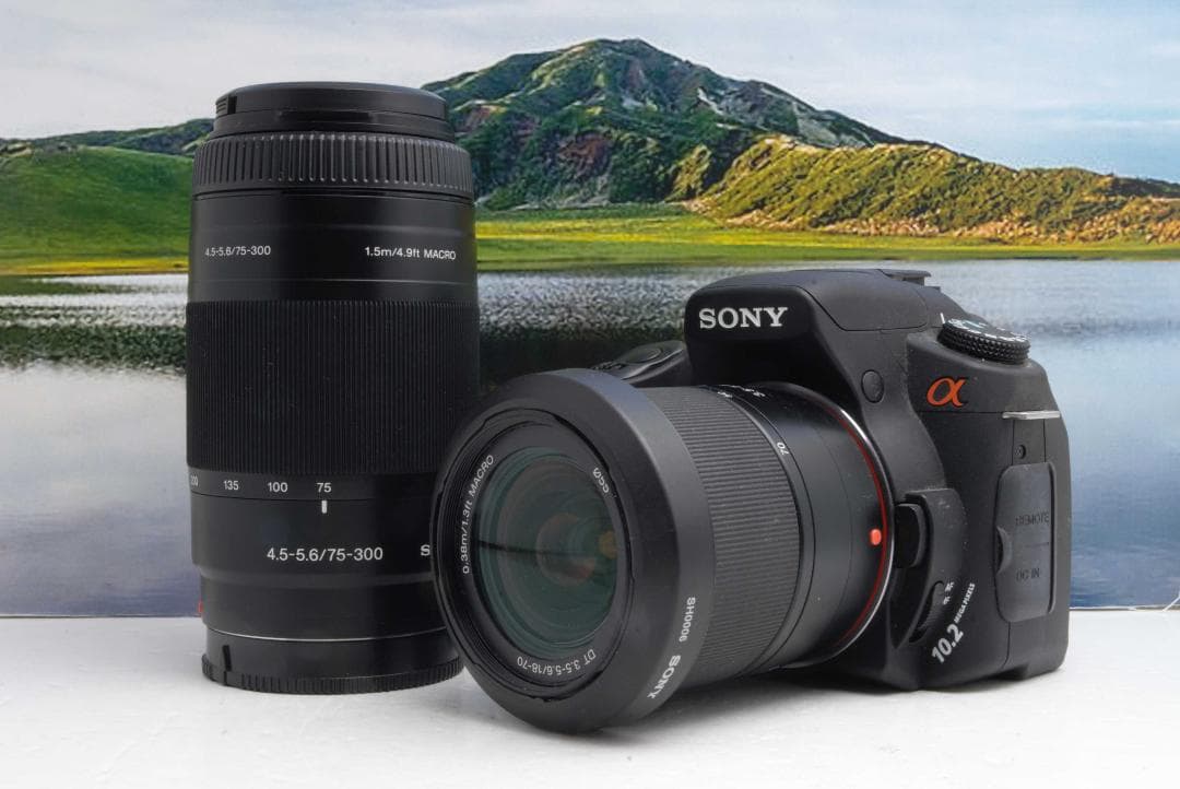 豪華Wレンズセット！ソニー α200 一眼レフデビューに最適！届いてすぐ使える