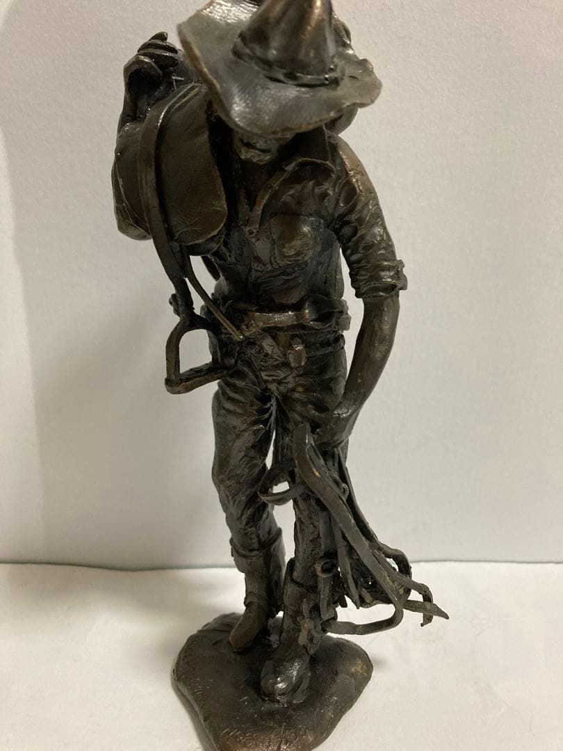 美國西部人物像，在銘あり，真鍮製，細工