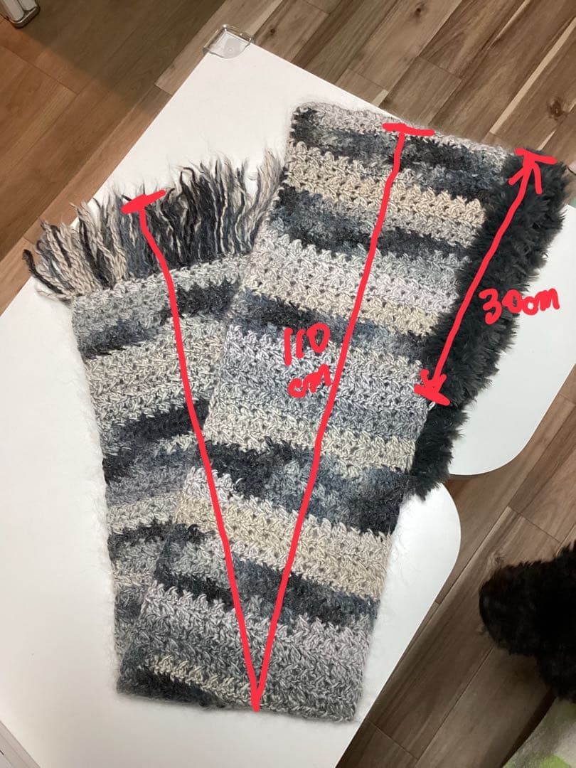 ハンドメイド　フード付マフラー