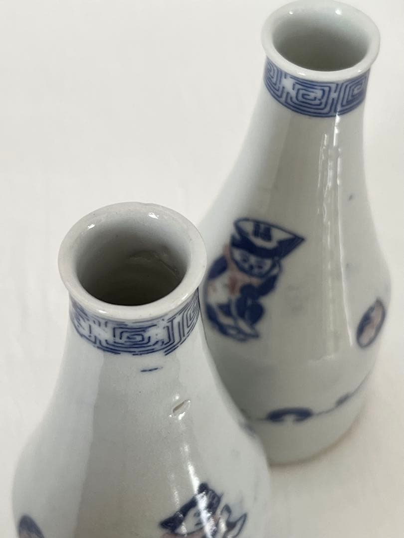 時代物 猫 徳利 一対 明治〜大正時代 吉祥図 ねこ 2客