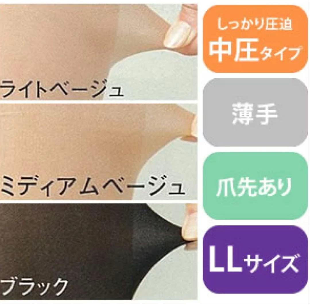 医療用弾性ストッキング　パンティストッキング　LLサイズ　2足