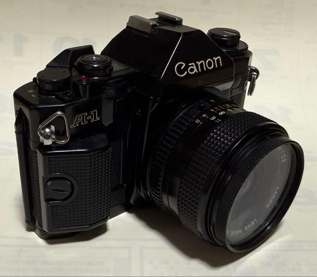 Canon A-1 一眼レフカメラ 28mmレンズ付き