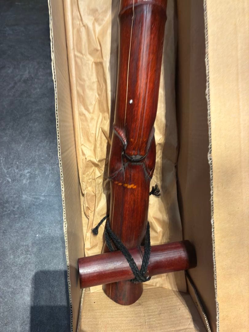 茶道具　結界　煤竹　亀甲竹　シュロ　紙箱付