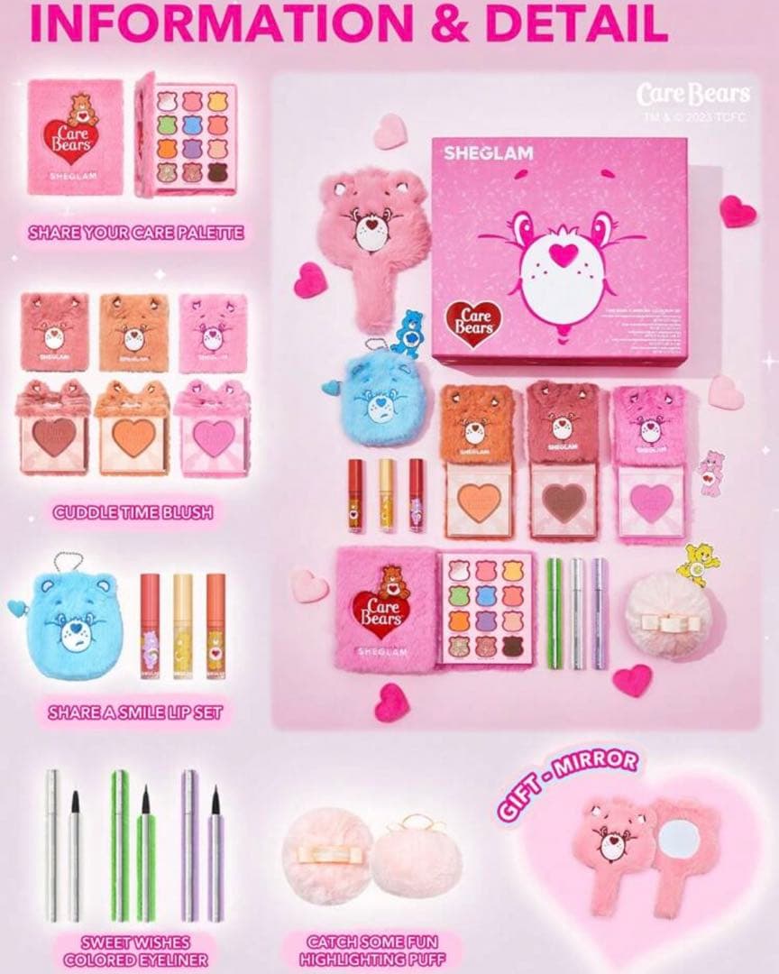 新品未使用Care Bears × SHEGLAMケアベアコラボコスメセット限定