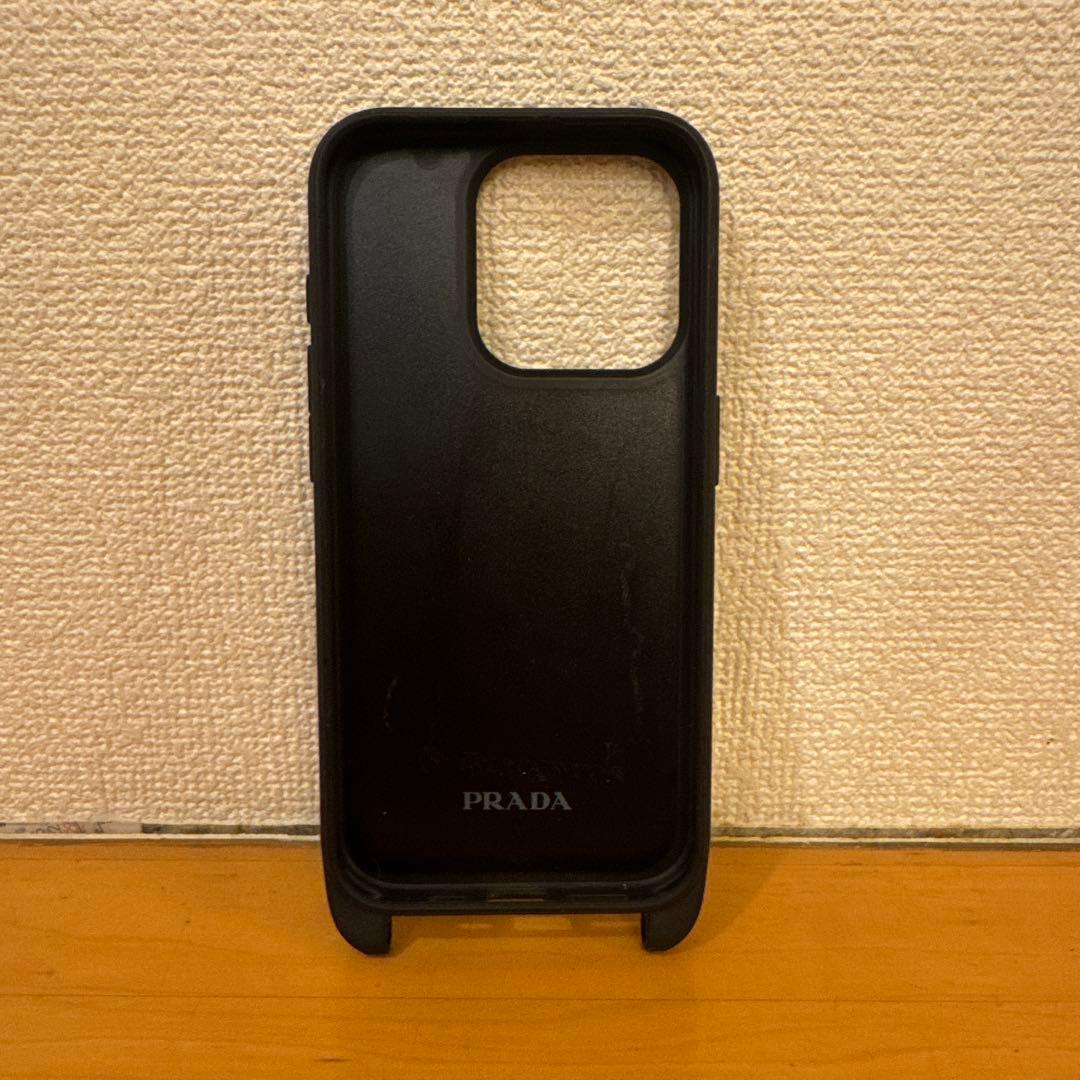 PRADA ストラップ付きiPhone15Proケース ブルー