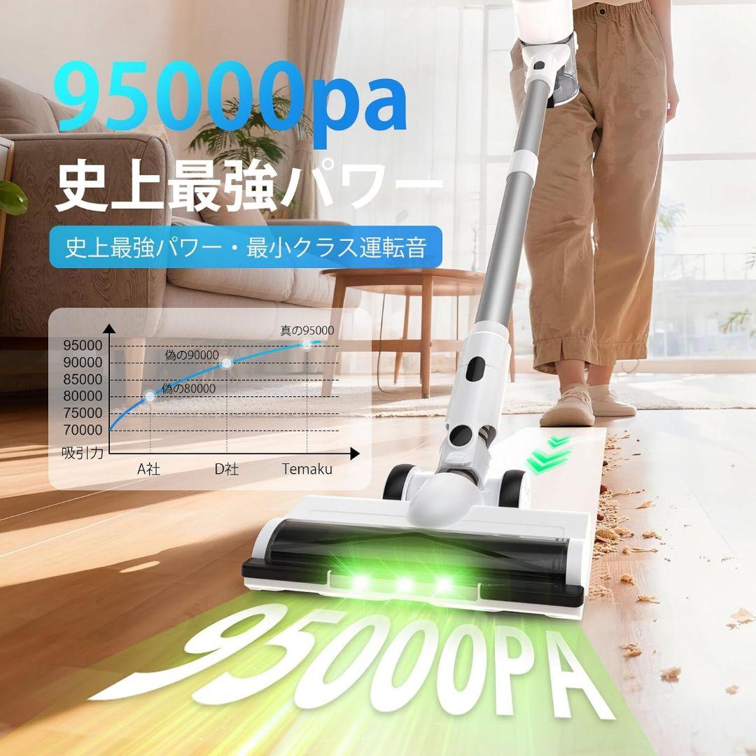 新生活用品 コードレス 掃除機 強力吸引 除菌機能搭載 自立式 充電スタンド