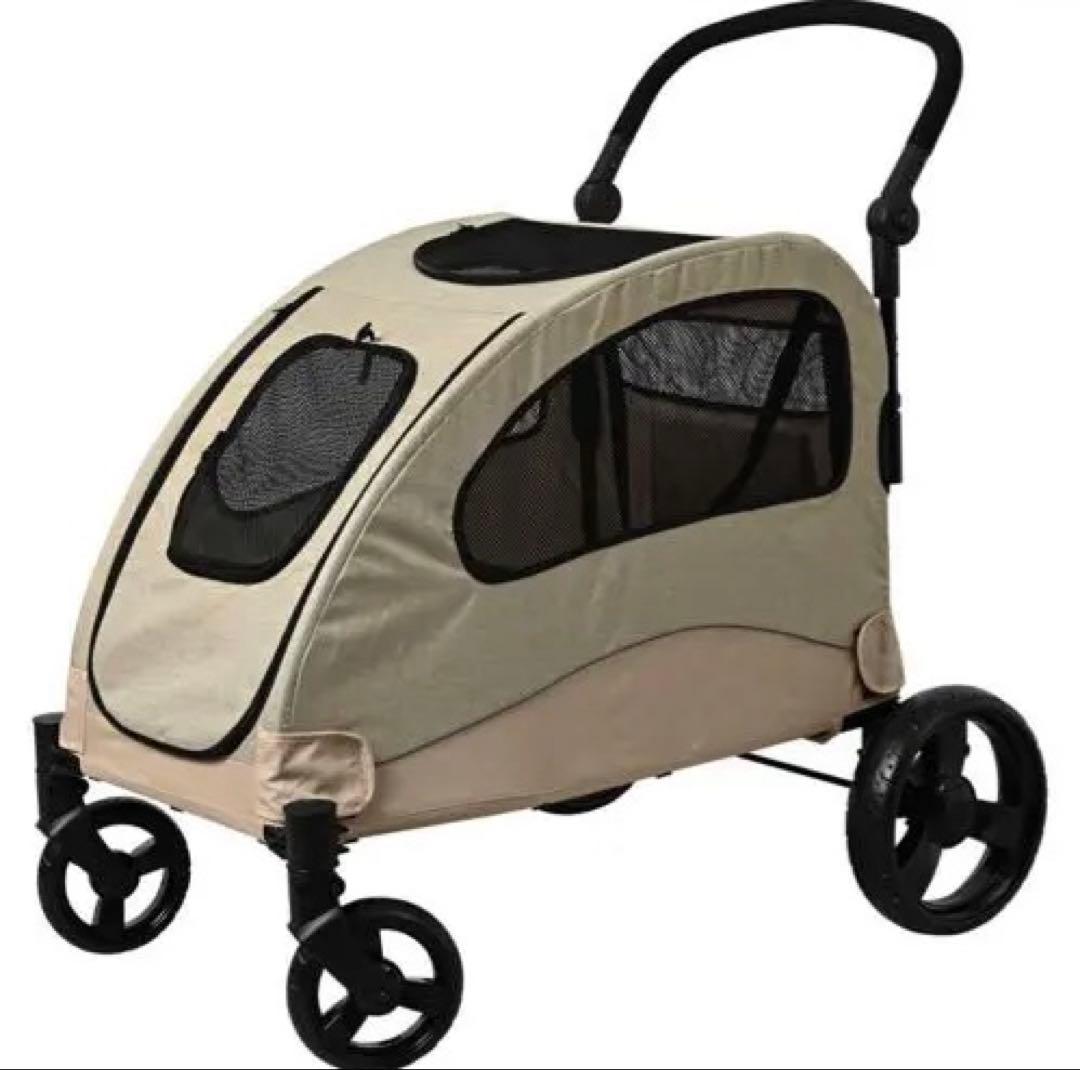 新品☆PET-KAN 折り畳みペットカート ベージュ お散歩 通院 即購入歓迎