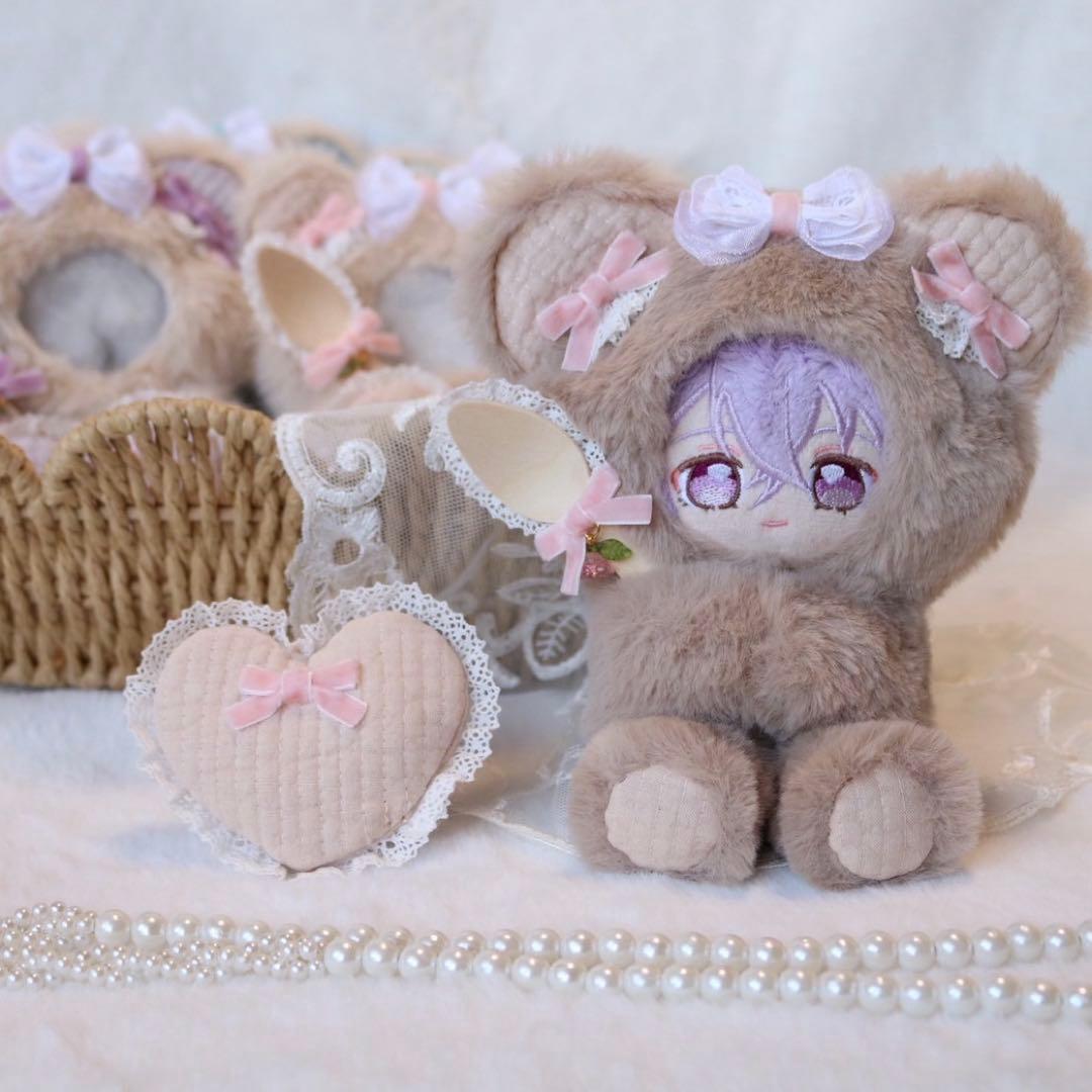 ⑥持てるよくまさん12〜14cm/ピンクベージュ❤︎おすわりぬい服ちびぐるみ/モカ