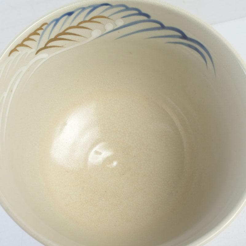 茶道具　京焼　平安桐鳳造　仁清写　松波文　茶碗　共布共箱　C　A27