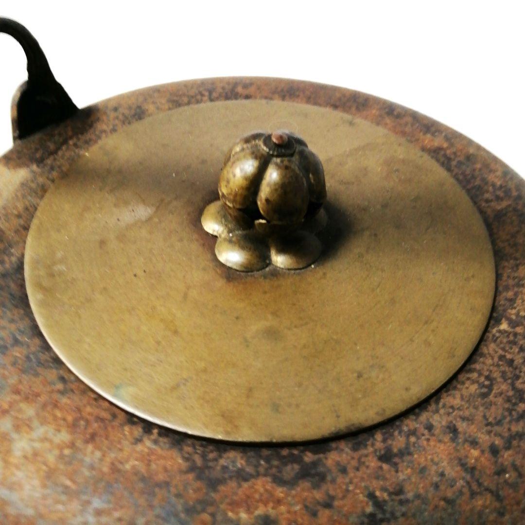 【骨董品】龍文堂造　銚子　銅蓋鉄瓶