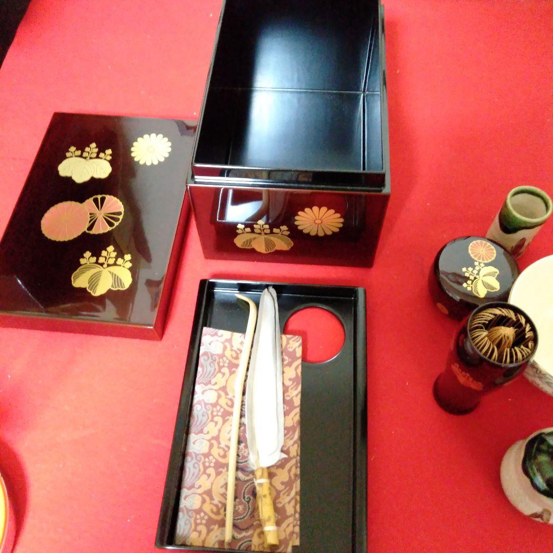 高台寺蒔絵　溜塗利休茶箱　美品