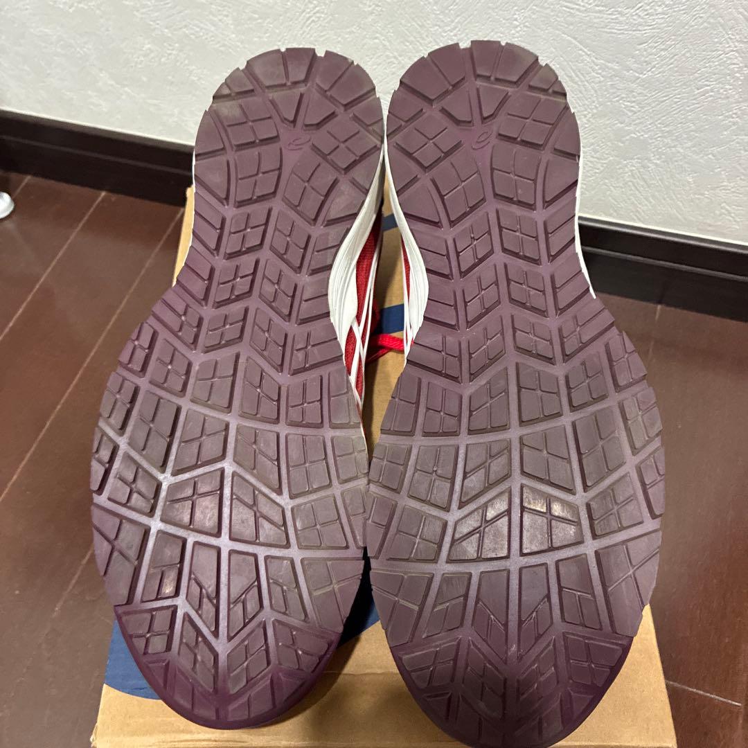 asics 赤 ローカット安全靴