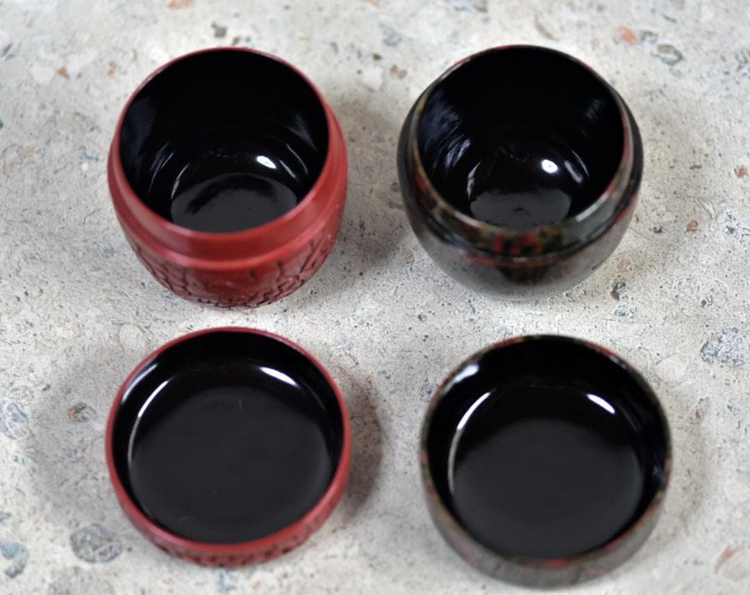棗、なつめ2個木製　お茶道具