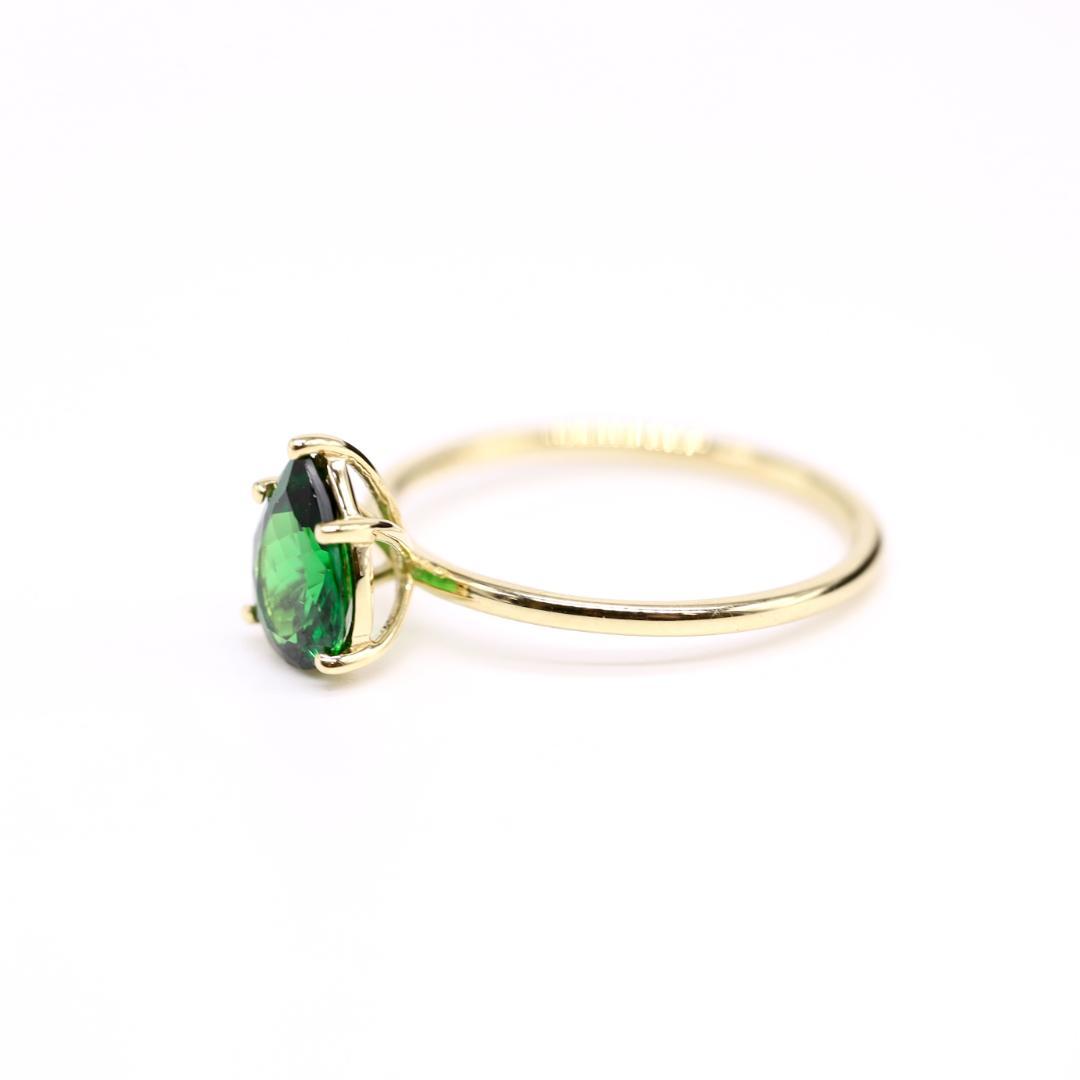 【天然グリーンガーネット】リング 0.99cts ルース 宝石