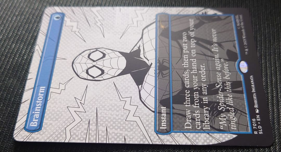 MTG 稀少個体 モノクロ ボーダーレス 渦まく知識 SLD スパイダーマン