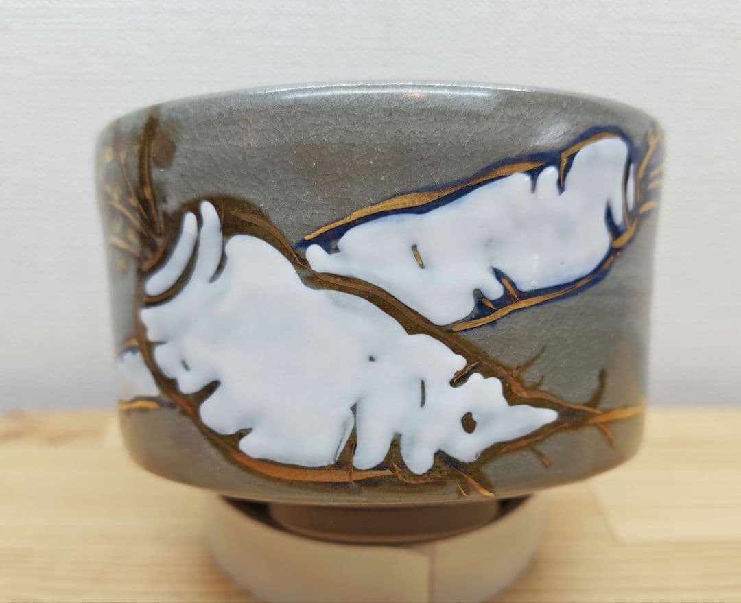 送料込【逢絢亭・新品】茶道具 茶碗 京焼 色絵 乾山 大根の絵 小野山佳水 共箱