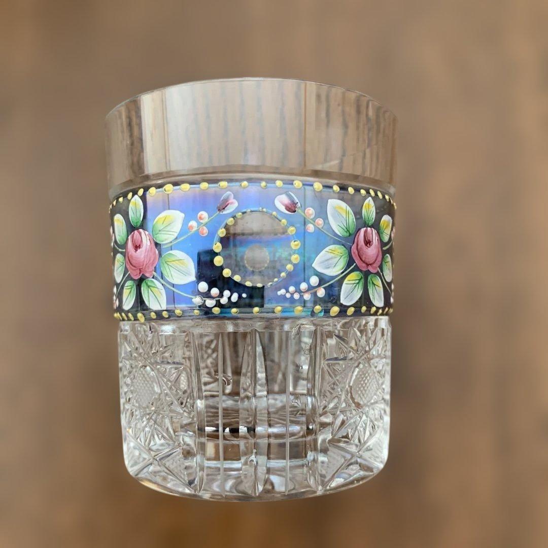 ドレスデンクリスタル⭐️花柄クリスタルグラス⭐️未使用