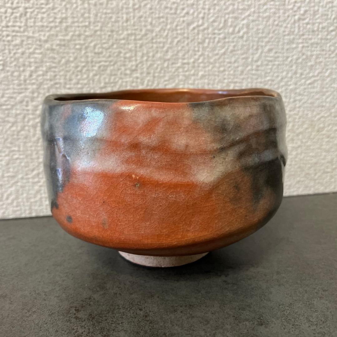 D-4 抹茶碗 茶道具 萩焼風 刷毛目 景色 美品 茶道 稽古 食器 和食器
