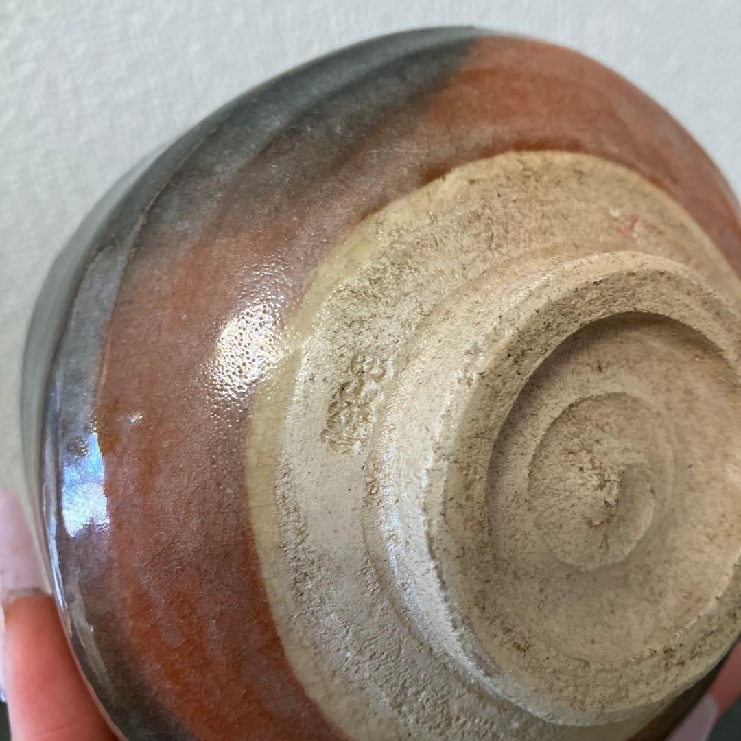 D-4 抹茶碗 茶道具 萩焼風 刷毛目 景色 美品 茶道 稽古 食器 和食器