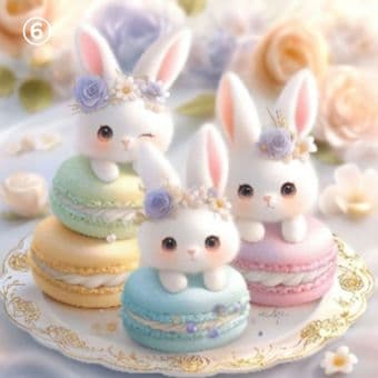 ハンドメイド　オーダー受付ページ　　♡マカロンうさぎ　パネル♡