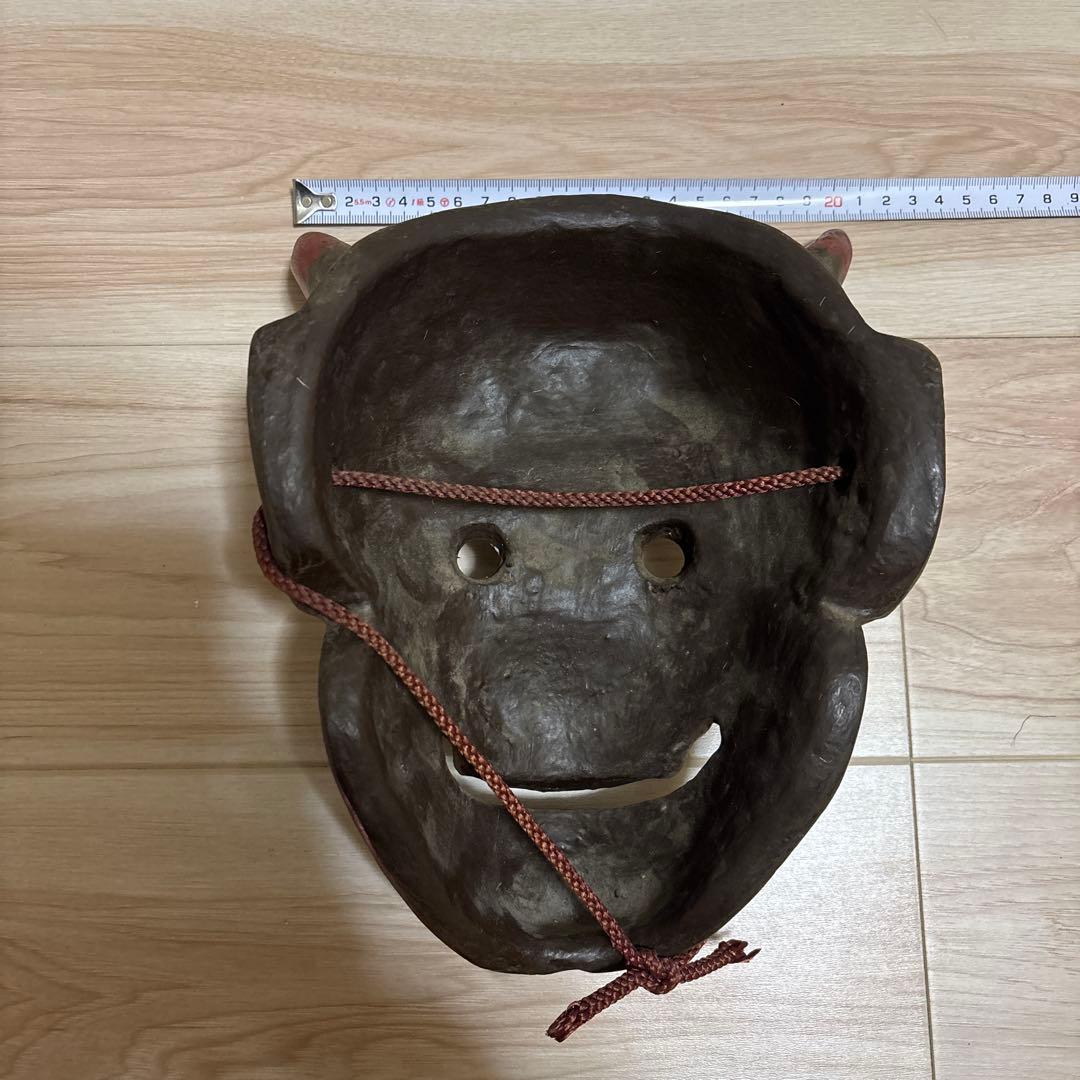 般若面 木彫 くりぬき 神楽 骨董 魔除け