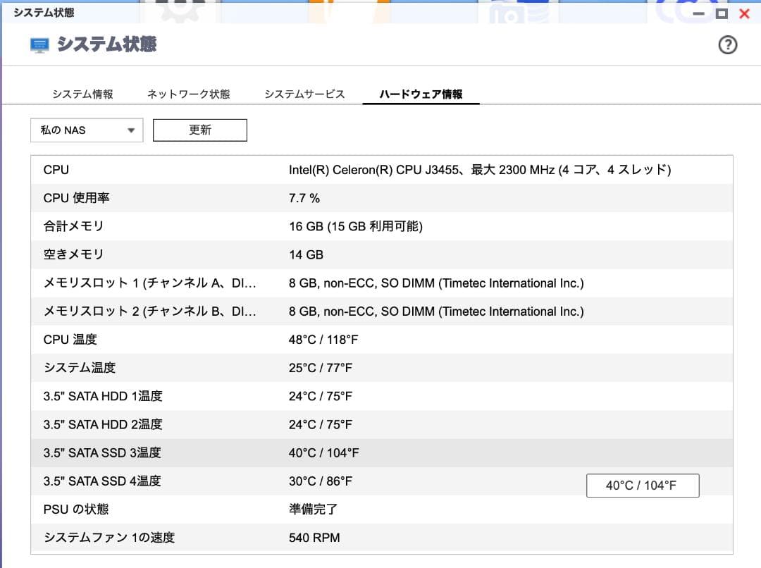 【価格応相談】TS-453B メモリ:16GB Drive:計16TB(要交換)