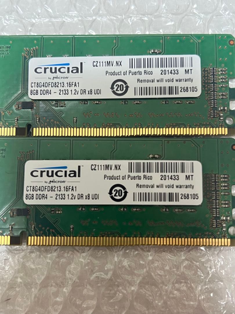 crucial DDR4 8GB×2本 16GB 2133 Micron その1