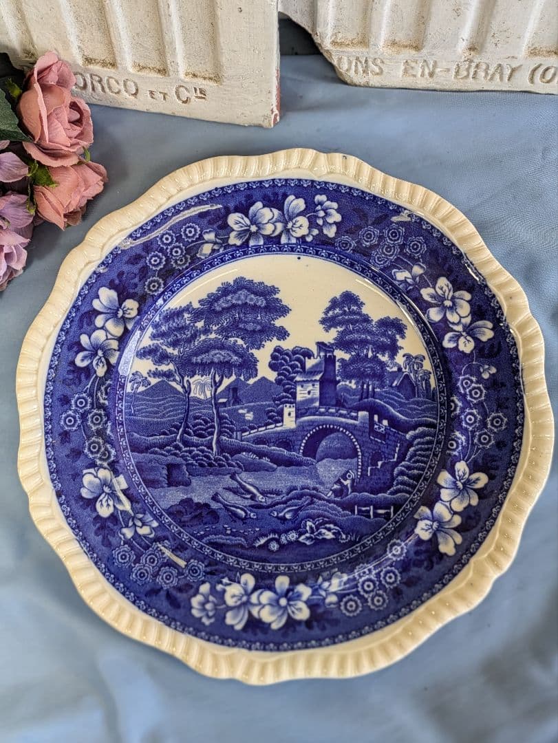 イギリス アンティーク スポード Spode タワーブルー プレート 27cm