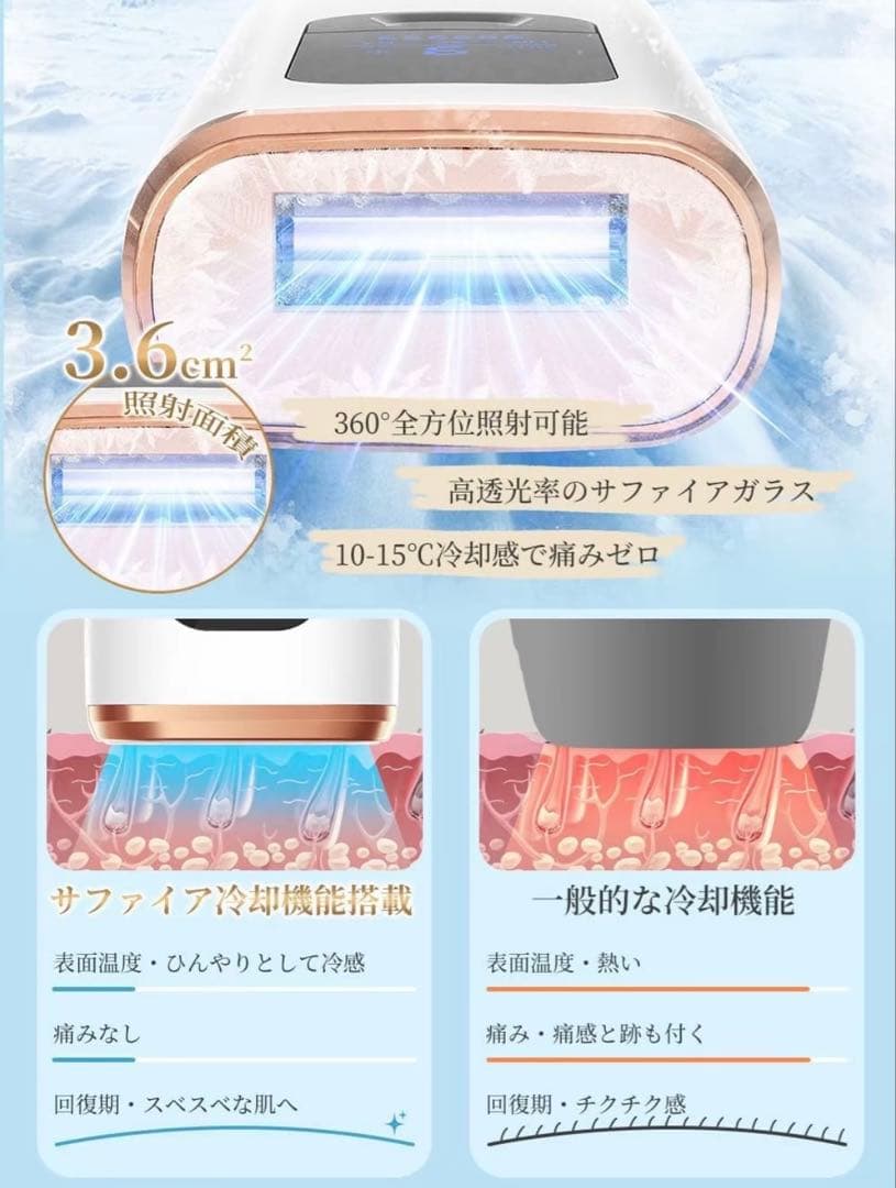 【新品未開封】sarisi 家庭用脱毛器 冷感機能搭載 新モデル 美肌 VIO可