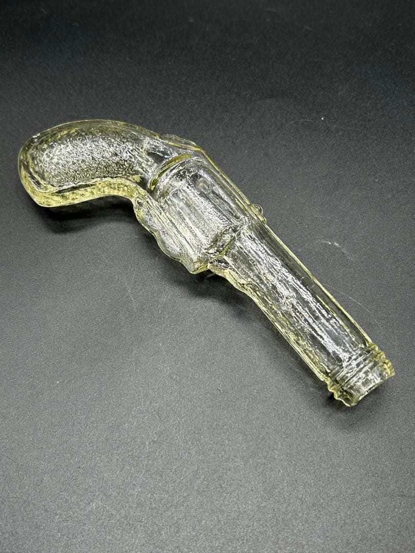 飴色　ピストル型　金平糖瓶　レトロ瓶　ガラス