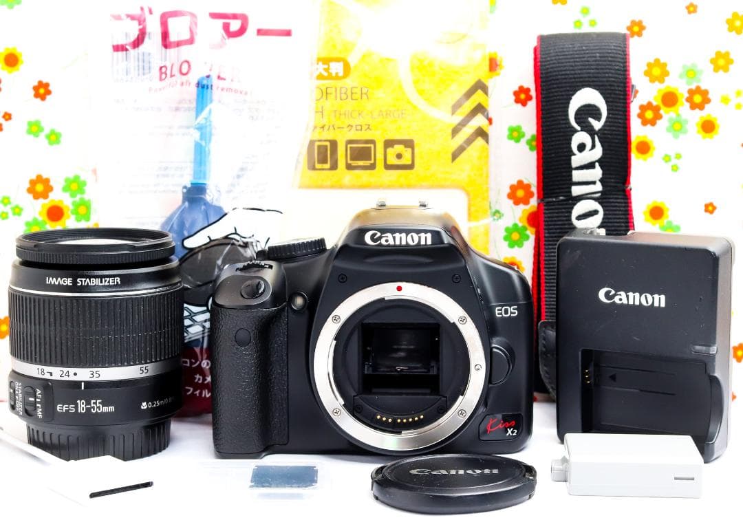 キャノン Canon kiss x2☆スマホに転送☆お手軽一眼レフ♪☆手振れ補正