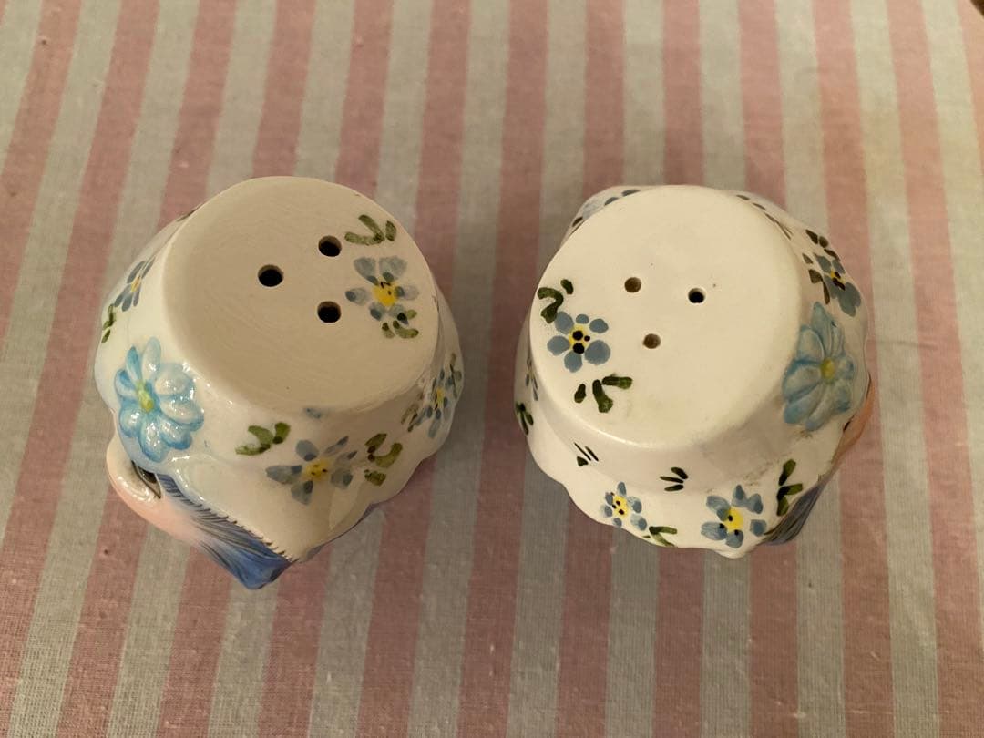 アメリカンヴィンテージ　猫　陶器製シュガーポットと塩入れセット