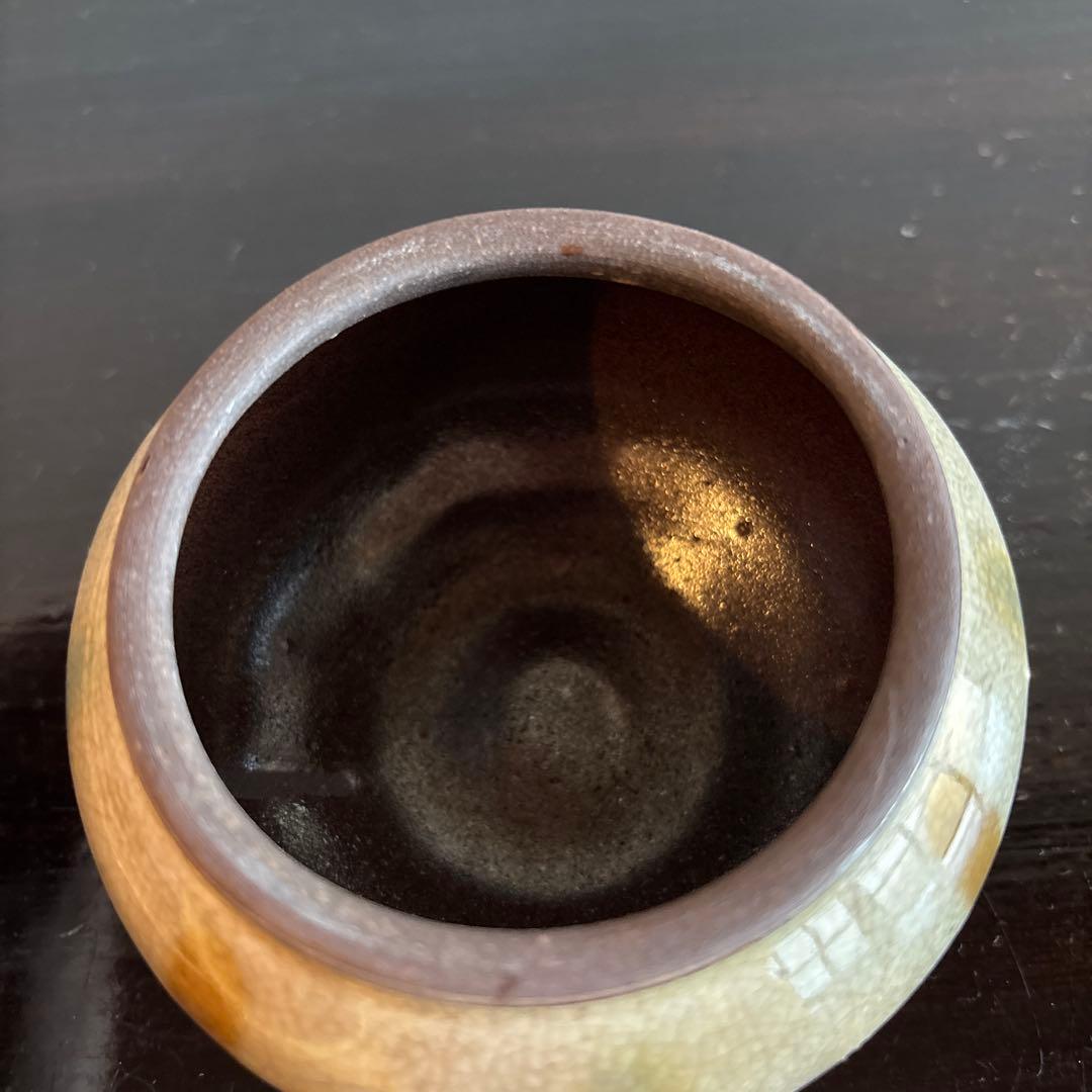 薬味入れ　小物入れ　丸型蓋付き　焼物　食器　工芸品　美術品　コレクション　伝統
