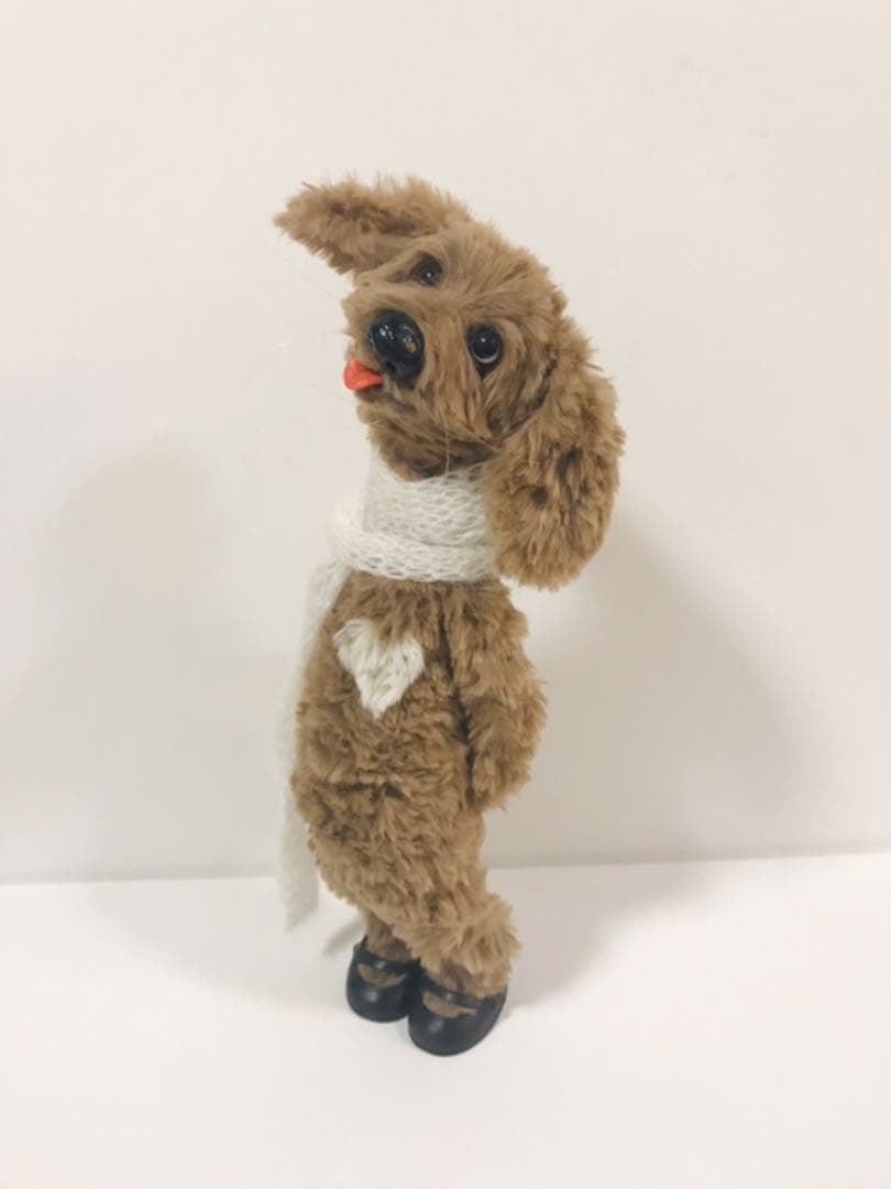羊毛フェルト(羊毛100%＋毛糸 エコファー)犬　ハンドメイド