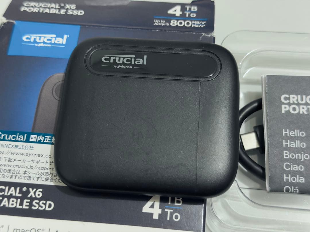 Crucial X6 4TB ポータブルSSD 外付け