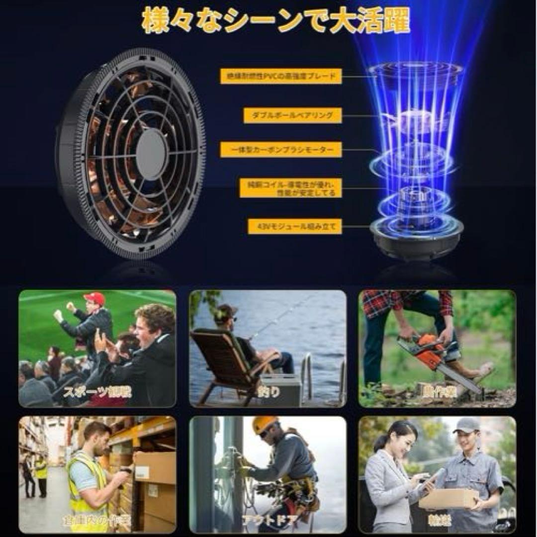 空調作業服 ファンバッテリーセット 43V超高出力 30000mAh大容量