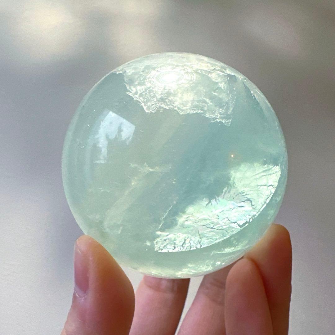 ブルーフローライト　スフィア　55.5g7.5㎝　フローライト　ミントスカイブル