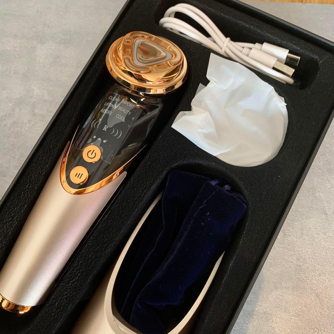 EMS 美顔器 超音波 USB イオン導入 クリーニング 18K 美肌