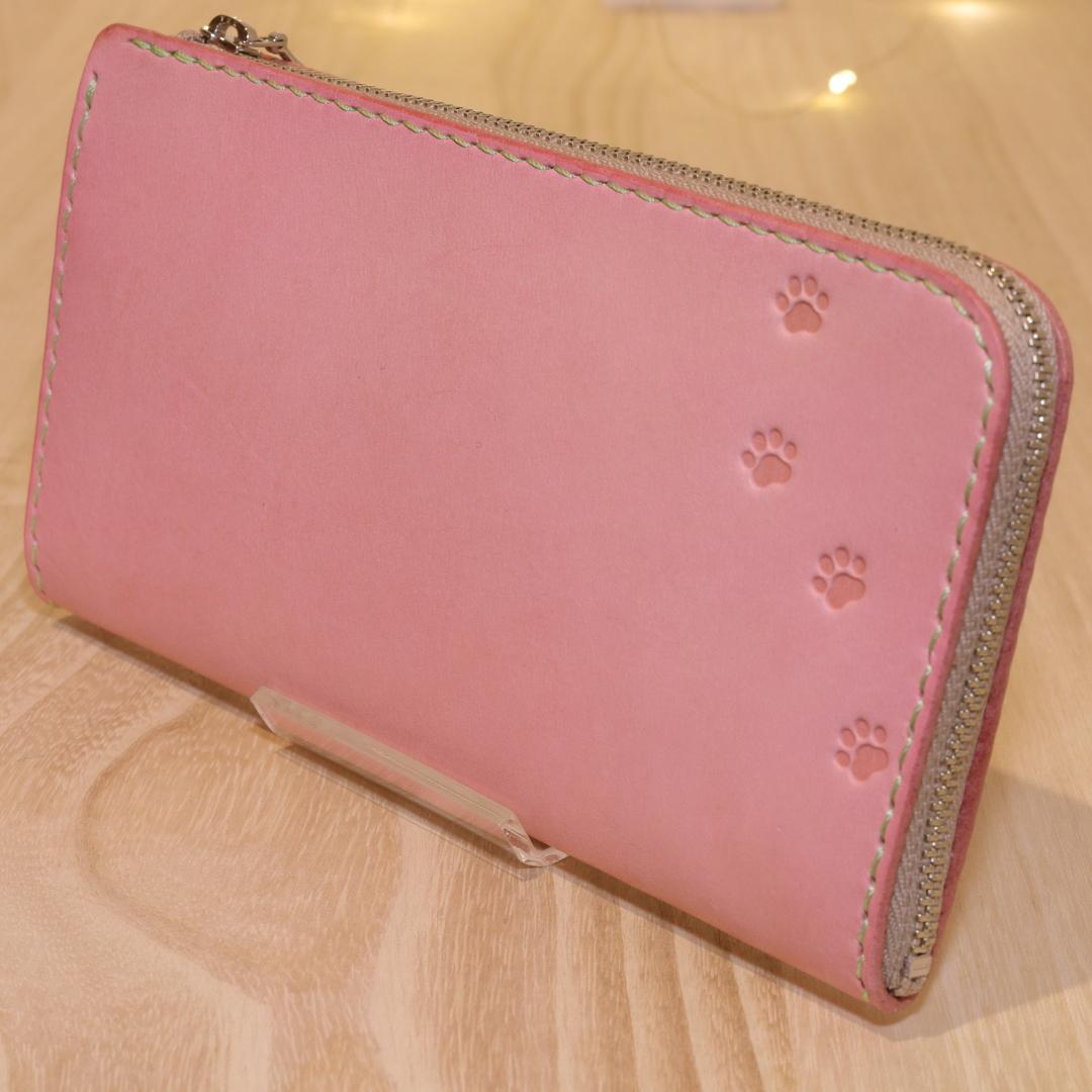 【Pon、まとめ買い】新品　L字ファスナーウォレット　ピンクベージュ