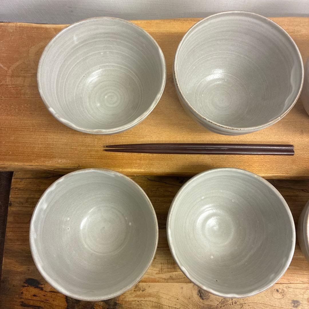 新品　陶器　陶芸作家　深茶碗6個　672