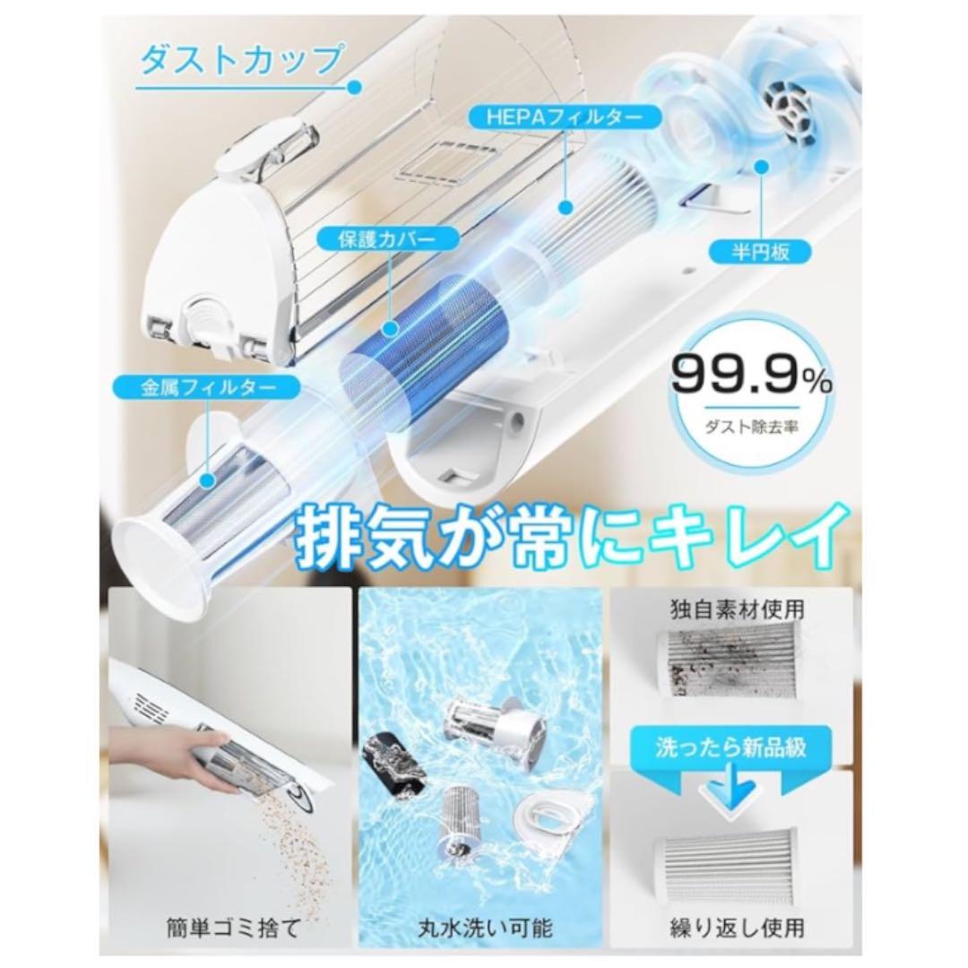 新品未使用 掃除機 コードレス 70KPa 超強力吸引 自立式 LEDライト付き